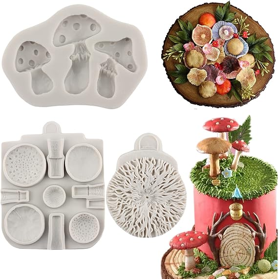 Sijiangmold Mushroom Fondant Silicone Mold Mushroom Chocolate Mold