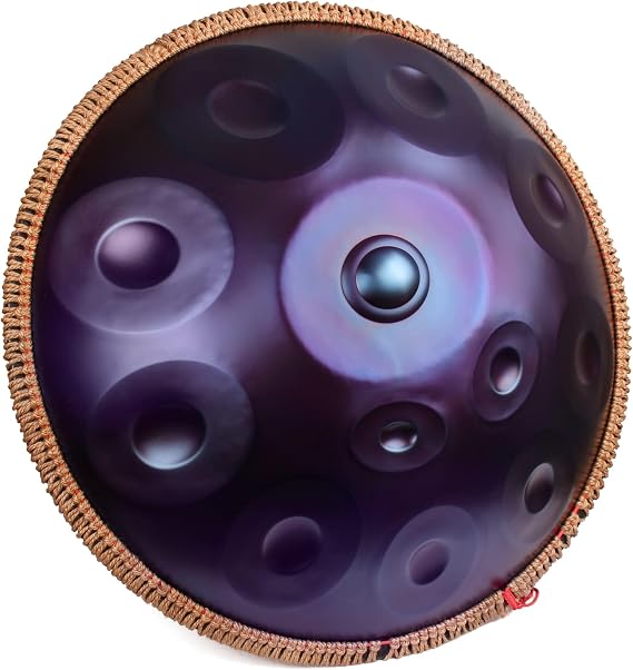 Handpan Drum, 12 Tones 22 Inch Steel Handpan Instrument 440/432h Gold In D Minor Tongue Drum With Handpan Soft Bag, Mallets, Hand Drum Stand For Beginners, Professionals, Music Therapy(432Hz)