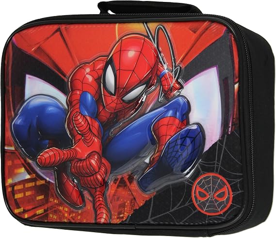 Marvel Spiderman Raised Design Lunch Box Insulated Superhero Lunch Bag Spider-Man Lunch Tote 10"