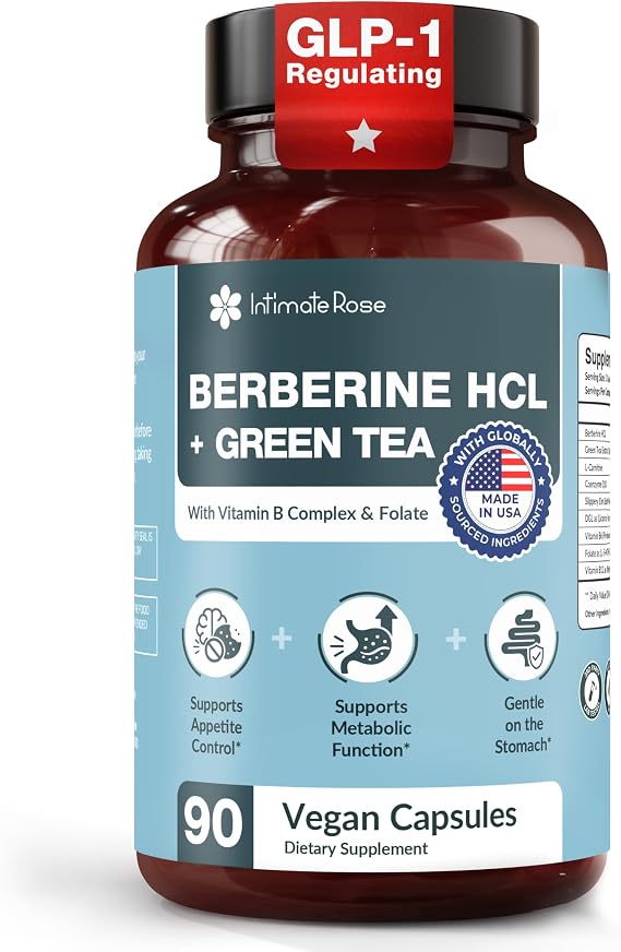 Natural Weight Management with Berberine HCL & Green Tea Extract Appetite & Craving Control Metabolism Booster 90 Capsules