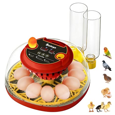 Incubators for Hatching Eggs: Chicken Quail Duck Bird Chick Egg Incubator kit with Automatic Egg Turner & Humidity Display,360 Incubator hatcher for Turkey Parrot Goose 12-24 Egg