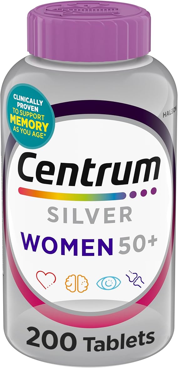 Centrum Silver Women's Multivitamin for Women 50 and Over, 200 Tablets