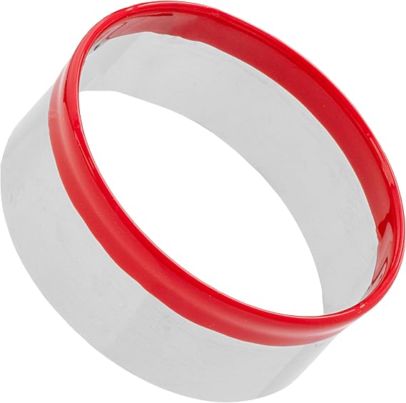 4.5 Inch Round Cookie Cutter with Red Top Rubber Protection, Large Circle Biscuit Cutter, Metal Cookie Cutter