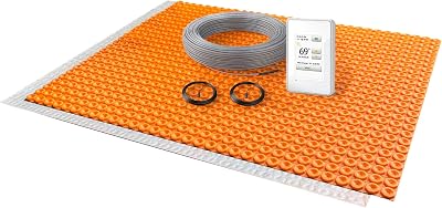 All-in-one Electric Radiant Floor Heating Kit 11 Sq Ft 120V with Programmable Touchscreen Thermostat, Duo Heat Uncoupling Membrane, Underfloor Heating Cable