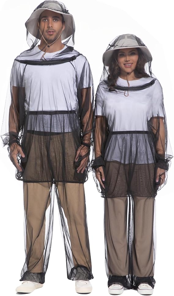 Premium Mosquito Suit-Jacket With Hood/Pants/Mitts/Gift Bag/Tape Measure-Full Body Protection Bugs Clothes