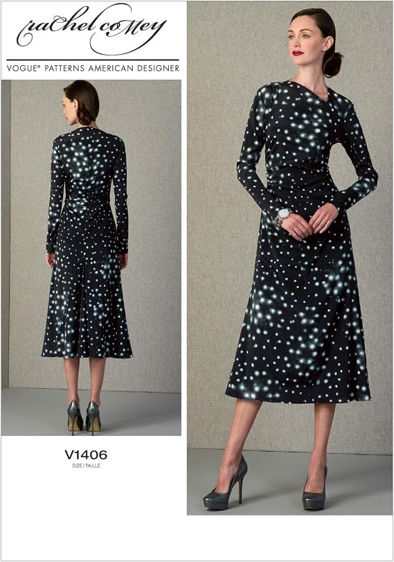 Vogue Patterns V1406 Misses' Dress Sewing Template, Size A5 (6-8-10-12-14)