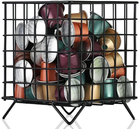 Coffee Pod Holder, Organizer for K Cup, Large Capacity K Cup Holder for Coffee Station Organizer and Counter Coffee Bar (Matte black)