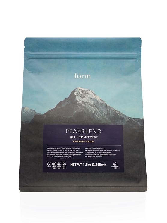 Form Peakblend - Vegan Meal Replacement Shake | High protein & fibre | 26 vitamins & minerals | meal replacement powder with no artificial sweeteners |13 servings - 1.3kg (Vanilla)