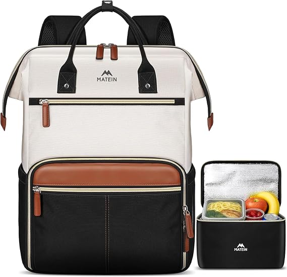 MATEIN Laptop Backpack with Lunch Compartment, 15.6 Inch Work Bag for Women