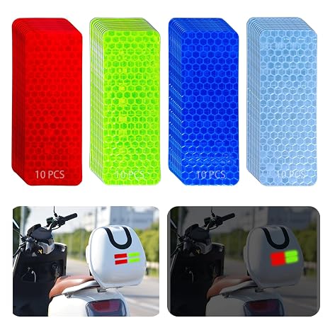 KUWSEIY 40 PCS Reflective Stickers, High Visibility Reflective Tape, Waterproof Safety Reflective Tape for Car Trailer Truck Bike Motorcycle, 1.18 x 3.15 Inch