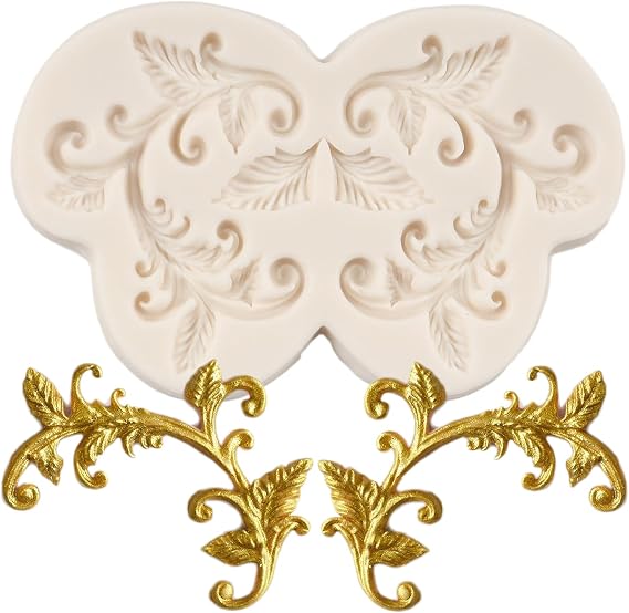 Baroque Fondant Mold European Relief Scroll Silicone Molds