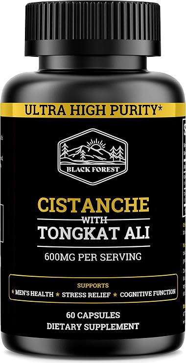 Cistanche Tubulosa 200mg & Tongkat Ali 400mg (Max Purity) 2 Month Supply (50% Echinacoside + 10% Acetoside with Tongkat Ali for Men 200:1 (Longjack) Eurycoma Longifolia) similar to Fadogia Agrestis