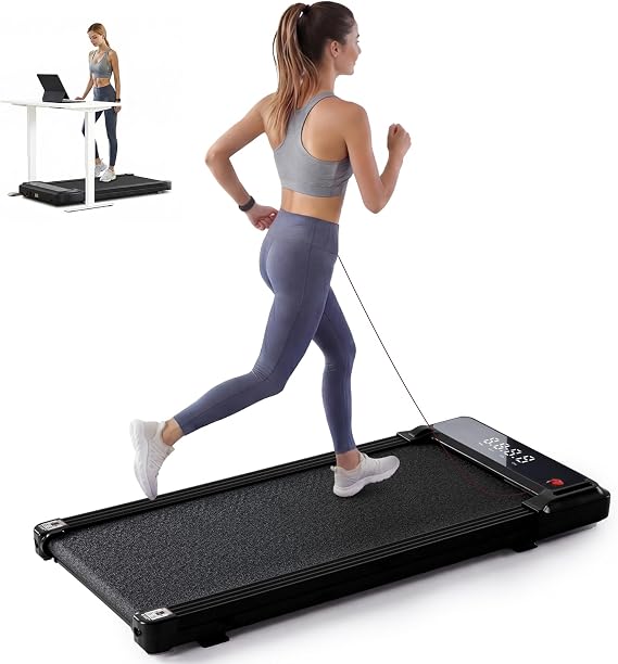 NEWBULIG Walking Pad Treadmill for Home, Lightweight Walk Machine with Remote Control and LED Display, Portable Treadmill Under Desk for Walking, Jogging, Running