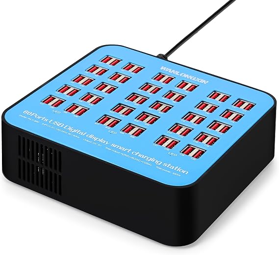 Charging Station, 300W60Port USB Charging Station, Multiple USB Charger Station, Charging Station for Multiple Devices, Multi USB Charging Station, Chargers for Multiple Devices