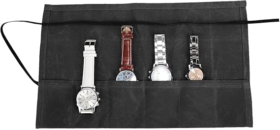 Travel Watch Roll Organizer with 6 Slots Handmade Watch Travel Case Roll-up Watch Organizer Storage Box Jewelry Roll Watch Travel Pouch Waxed Canvas Easy Carry On Watchlover Storage Gift for Men