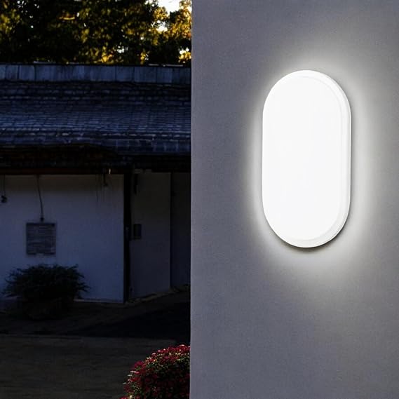 Aydos 20W Oval Beyaz LED Nemliyer Armatür – IP65 Su Geçirmez Tavan/Duvar Lambası, 6500K Beyaz Işık, 2000 Lümen, 27x16.7 cm, İç ve Dış Mekan Kullanıma Uygun, Banyo Balkon Bahçe Aydınlatması [Enerji Sınıfı E]