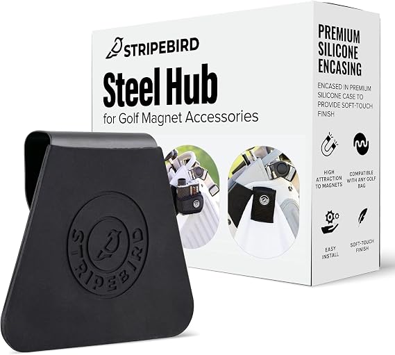 Stripebird - Steel Hub for Golf Magnet Accessories - Metal Attachment for Golf Bag Magnet Products - Easily Access Magnetic Golf Accessories from Your Golf Bag
