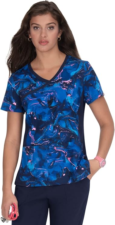 KOI Lite 385PR Women's Raquel Top Marbulous Pinks XS