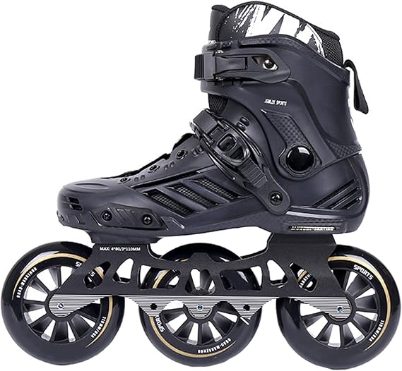 Inline Skates for Adult, Professional Inline Speed Skates, Inline Roller Skates for Men Women with 110mm Wheels, Outdoor Speed Racing Skates for Adult, Unisex, EU 43/UK 7.5/26.5CM,Black