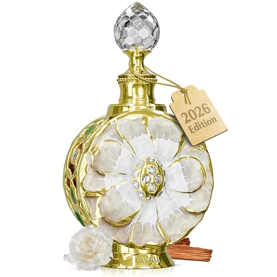 Swiss Arabian Layali Blanc White Rose Iris Musk Oil for Women, 0.5 oz