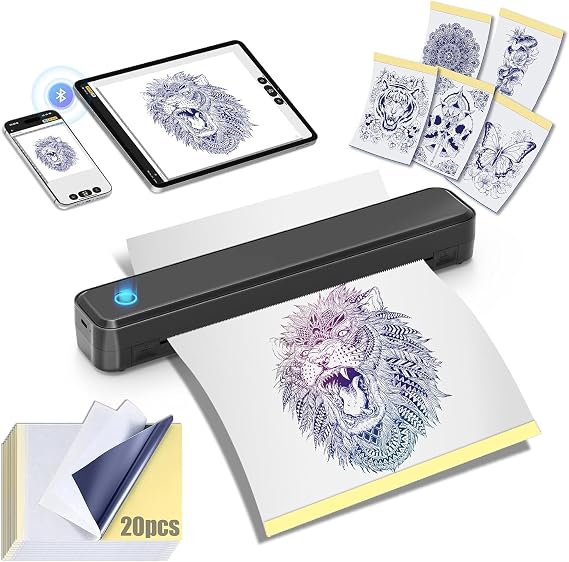 Joyzan Tattoo Stencil Printer, Thermal Wireless Tattoo Transfer Printer