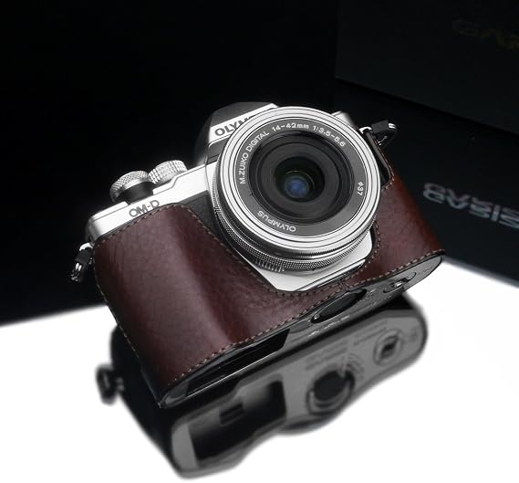 Gariz XS-CHEM10IIBR Geniune Leather Half Case for Olympus E-M10II EM10II Brown