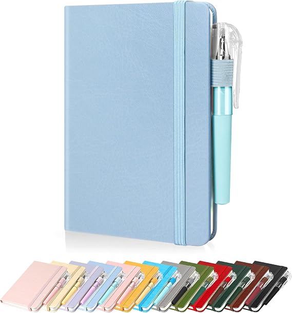 Smarpau A6 Notebook with Pen, Pocket Notebook Mini Notepad 120 Pages
