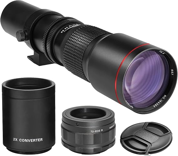 BM Premium High-Power 500mm-1000mm f/8 Manual Focus Prime Telephoto Lens for Canon RF Mount Cameras
