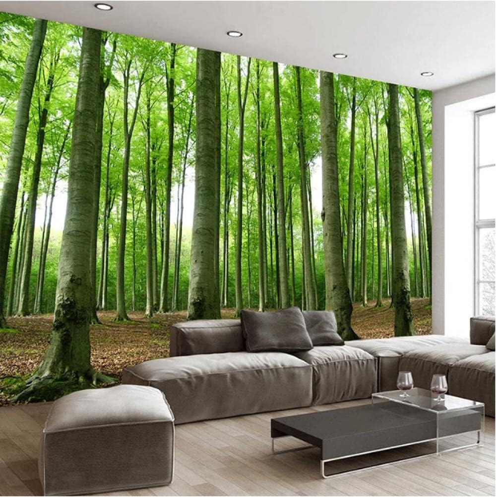 Custom Mural Wallpaper Green Trees Forest Nature Landscape Large Mural 3D Living Room Sofa TV Background Photo Wallpaper-250x175cm