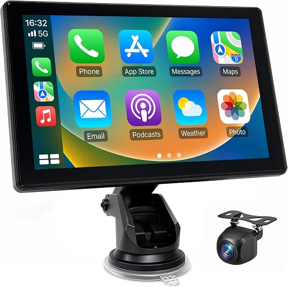 9 Inch Carplay Screen for Car, Wireless CarPlay & Android Auto