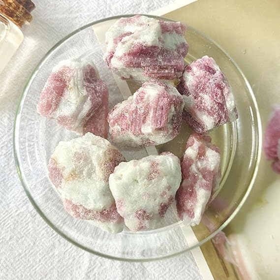 1 lb Bulk Natural Healing Crystals Rough Stones - Large 0.8-1.2in Raw Stones Irregular Rocks Specimen for Tumbling, DIY Jewelry Making and Decor,Pink Tourmaline