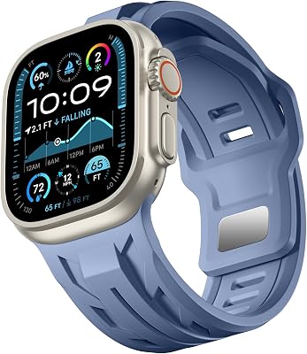 Hamile Sport Band Compatible with Apple Watch Ultra 3Ultra 2 Ultra Bands, Fits Apple Watch Bands for Men 49mm 46mm 45mm 44mm 42mm, Soft Silicone Straps for iWatch Series 11 10 9 8 7 6 5 4 3 2 1 SE
