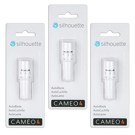 Silhouette Cameo 4 Auto Blade with Sintered Tungsten Alloy - 3 Pack | Silhouette Studio-Controlled Blade Automatically Adjusts from 0.1mm to 1mm for Paper, Cardstock, Vinyl, HTV & Sticker Sheets
