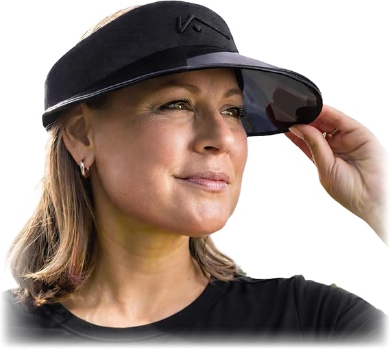 VISTO Transparent Brim Wide Brim Visor for Women - Obstruction Free Visibility, No Glare & Complete UV Sun Protection
