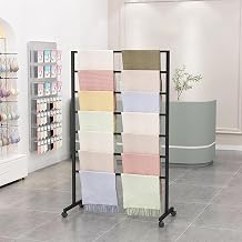 7-level metal scarf display with casters self-supporting scarf and mobile scarf display on the floor with tie with tie belt hijab pants servi