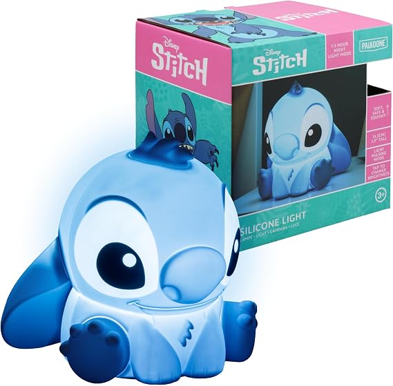 Paladone Stitch Squishy Lamp - Officially Licensed Disney Free Standing Desk Light, Gaming Room Decor and Merchandise for Boys and Girls, Nightlight Gift Accessory for Playroom and Bedroom