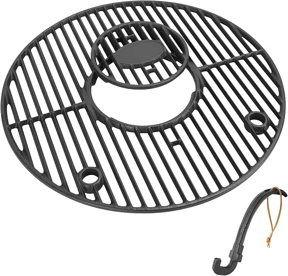 BQMAX 19.5" Round Cast Iron Grill Grate for Char Griller Akorn Kamado 16220