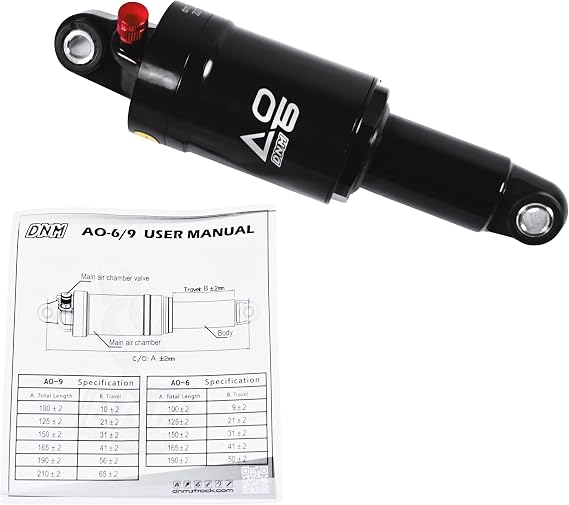 DNM AO-6 New Model Mountain Bike Bicycle Air Rear Shock 150 x 31mm, ST2104-N