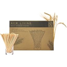 Wheat Drinking Straws | Wheat Straws | Natural Hay Straws | 100% Biodegradable | 100% Natural | BPA-Free (100)