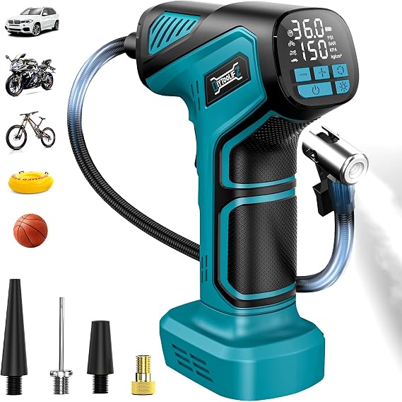 DIYtoolifz 150PSI Cordless Tire Inflator Compatible with Makita 18V Battery