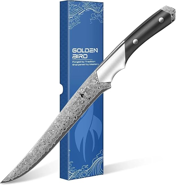 Golden Bird 8'' Damascus Breaking Knife, Gifts for Men
