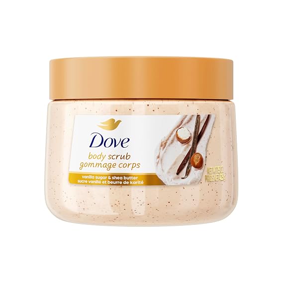 Dove Vanilla Sugar & Shea Butter Body Scrub Exfoliates and Deeply 15 oz
