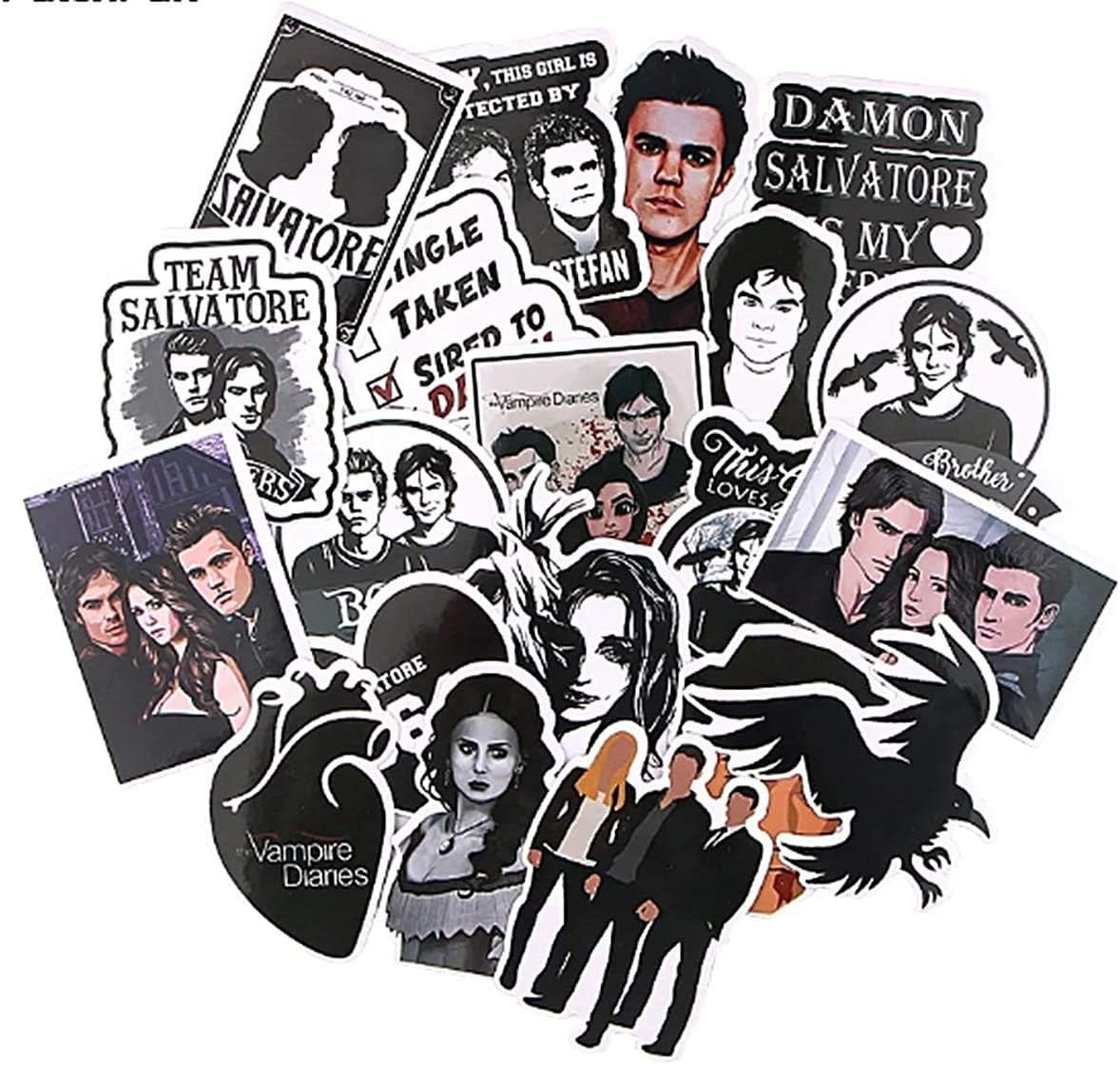 PSL Teen Vampire Cartoon Themed Set of 20 Assorted Stickers Decal Set of vampire diaries