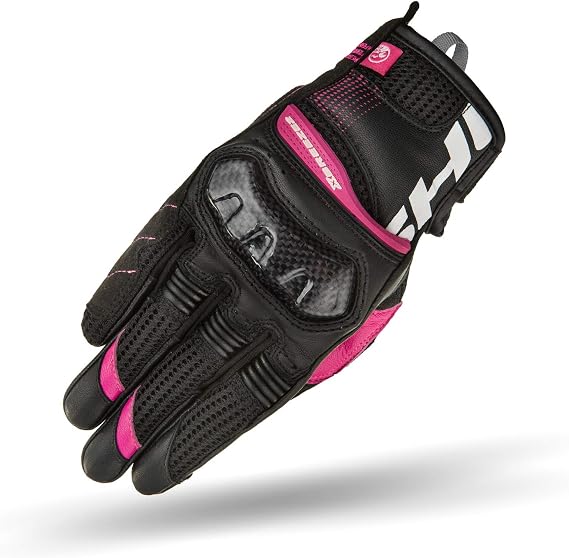 SHIMA X-BREEZE 2 LADY Motorcycle Gloves for Women | Ventilated, Summer Touchscreen Textile Biker Riding Gloves with Carbon Knuckle Protector, Reinforced Palm (Fuchsia, M)