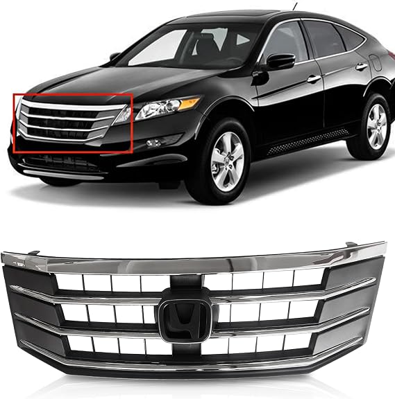 Front Chrome Bumper Mesh Grill Upper Bumper Grille Assembly Fits 2010 2011 2012 Honda Crosstour