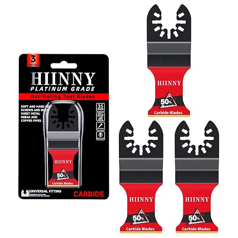 3PCS Carbide Oscillating Tool Blades,Heary Duty for Hard Material,Professional Universal Oscillating Saw Blades,Quick Release for Hard Metal, Nails, Bolts and Screws