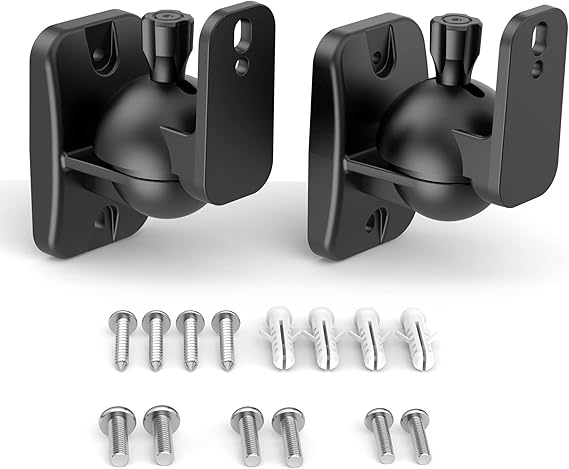 HomeMount Wall Mount Speaker Surround Mount Black Pack of 1