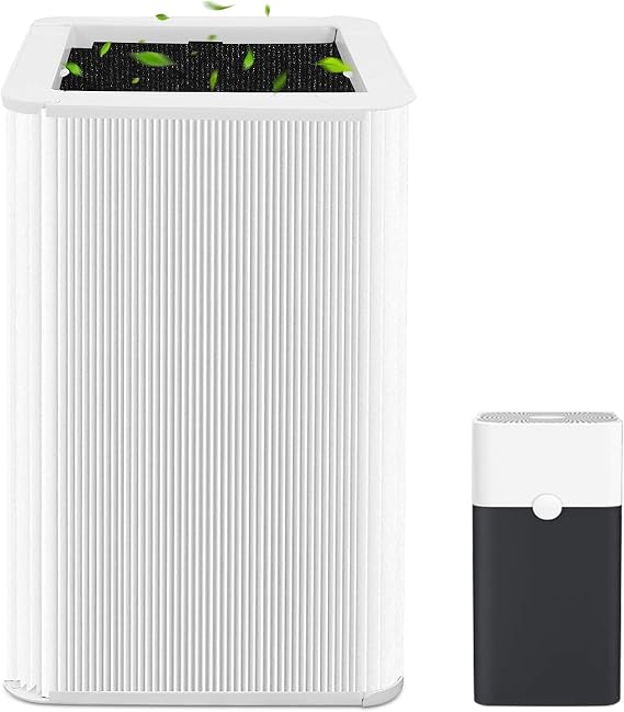 121 Replacement Filter Compatible for Blueair Blue Pure 121 Smart Machine, 2 in 1 Filtration System, White Airborne Particle Dust Pet Dander Filter&Odor Smoke Smell Activated Carbon Filter, 1 Pack