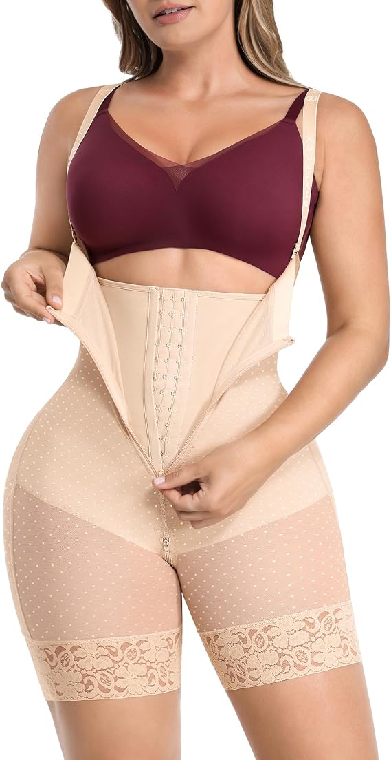 SHAPELLX Fajas Colombianas Shapewear for Women Tummy Control Plus Size Butt Lifting Bodysuit Post Partum Body Shaper