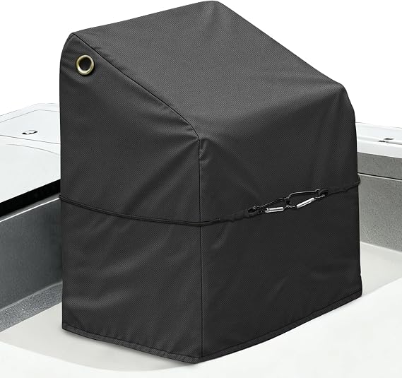 Boat Center Console Cover, 900D Heavy Duty Marine Grade Polyester Waterproof Center Console Cover for Boat with Windproof Elastic Strap, Black, 24" L x 36" W x 42" H